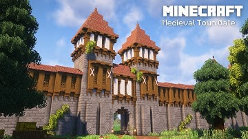 Minecraft: How to build a Medieval Town Gate | Tutorial