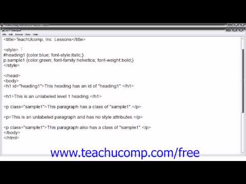 HTML5 and CSS3 Tutorial ID and Class Training Lesson 14.7