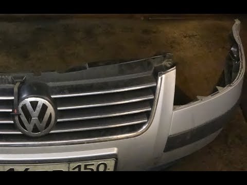 VW Passat B5+ Замена радиатора охлаждения  Снятие переднего бампера
