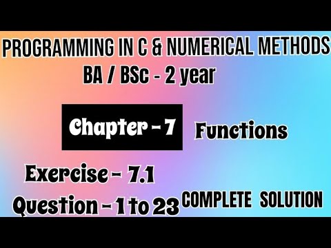 Chapter 7 Solution || Question 1 to 23 || Programming in C and ...