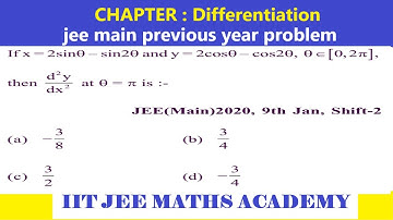 DIFFERENTIATION JEE MAIN 2020 9 JANUARY SHIFT 2 BY RS SIR