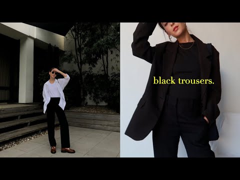 black dress shirt matching pants