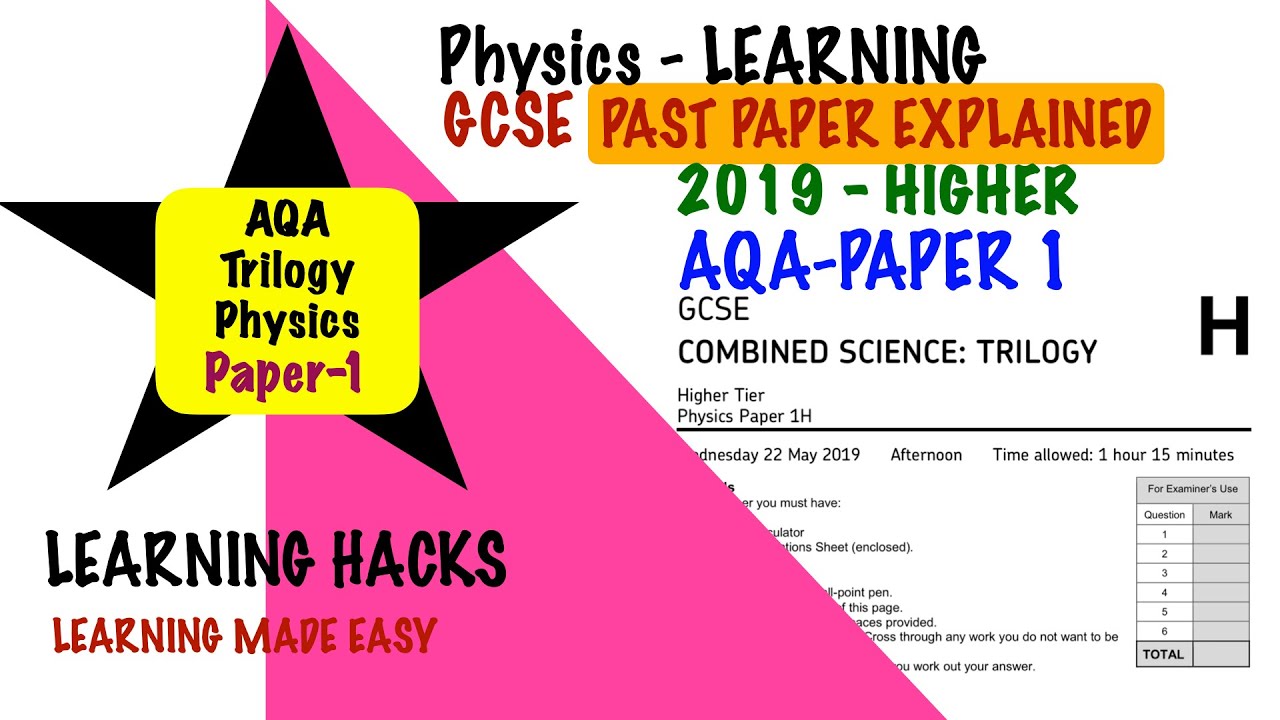 How to get good grades? Use GCSE past papers - AQA Physics Paper 1 ...