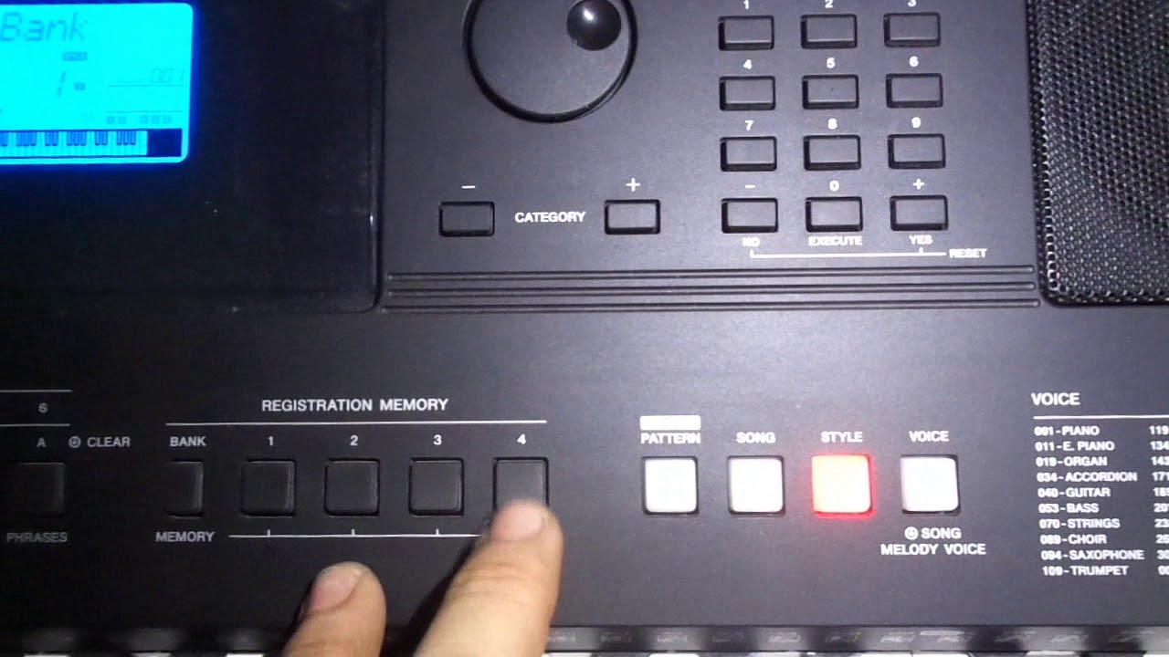 EDITANDO TIMBRES/COLOCANDO RITMOS NO BANCO DE MEMORIA DO PSR E453 YAMAHA...(Tutorial aula).