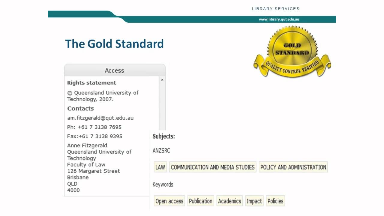 QUT Gold Standards Records