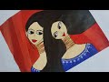 Best friends painting  sisters painting  acrylic painting  priyav art