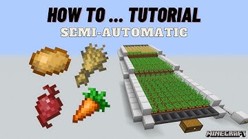 SEMI-AUTOMATIC WHEAT, CARROT, POTATO, BEETROOT FARM in Minecraft - How to…Tutorial (Layerable)