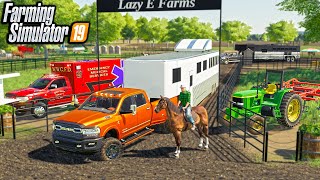 WEEKEND RODEO WITH THE BOYS! LIFTED TRUCKS, BRONC RIDING, | (ROLEPLAY) FARMING SIMULATOR 2019 screenshot 5
