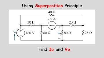 Using SUPERPOSITION PRINCIPLE, find Io and Vo