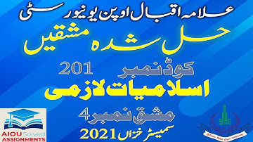 AIOU Solved Assignments | 201 | ISLAMIAT (C) | Assignment No 4 | Metric | Autumn 2021