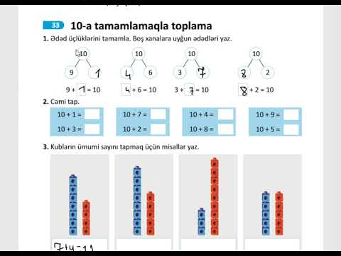 1-ci sinif ( 2- ci sinif ) Riyaziyyat İş dəftəri  Səh 10-11-12