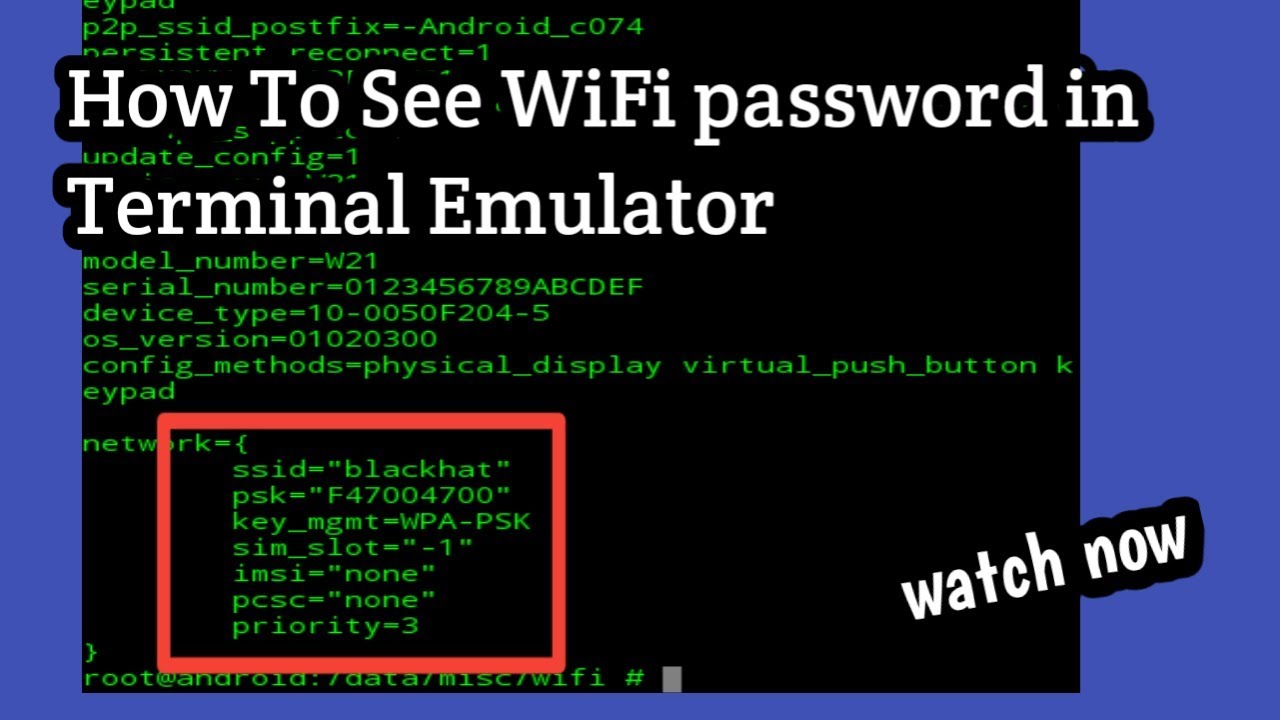 How To See WiFi password in Terminal Emulator