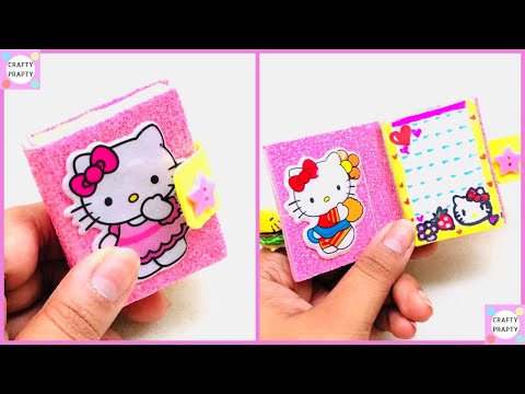 DIY Mini Notepad Paper Clock/Hello Kitty mini notepad /Origami paper  watch/school supplies 
