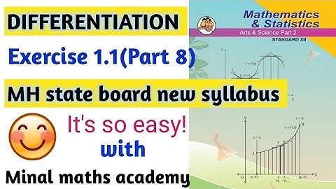 Differentiation Exercise 1.1(Part 8) Class 12th MH.STATE Board New Syllabus