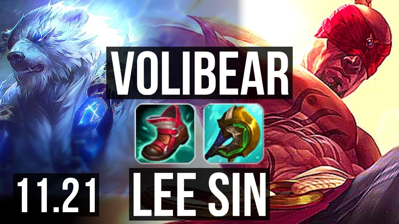 VOLIBEAR vs LEE SIN (JNG) | 8/0/5, Legendary, Rank 13 Voli | KR Challenger | 11.21