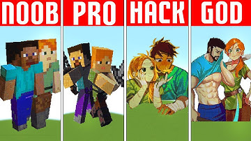 Minecraft Pixel Art ✨ (NOOB vs PRO vs HACKER vs GOD) Alex and Steve