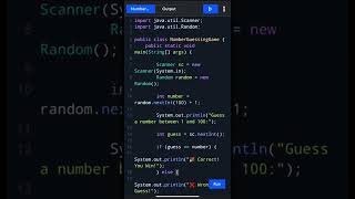 Number Guessing Game in Java 🎯 | Java Guessing Game Program | Random Number Game #shorts