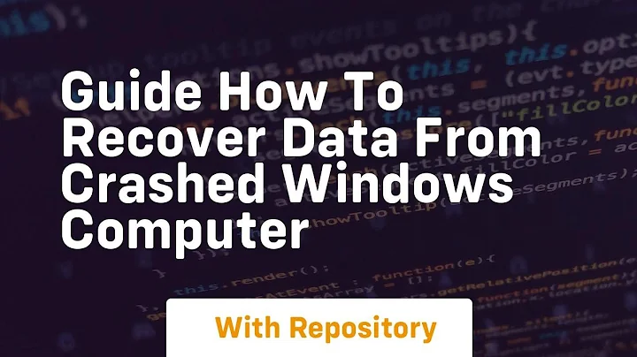 Guide how to recover data from crashed windows computer
