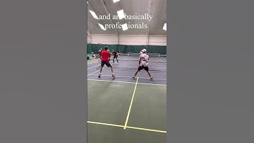 This is what it looks like when college tennis players play pickleball