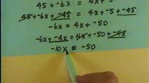Introduction To Solving Linear Equations of Form AX+B=CX+D Pt3