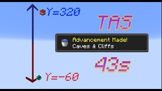 Caves & Cliffs Advancement in 43 seconds - Minecraft TAS screenshot 5