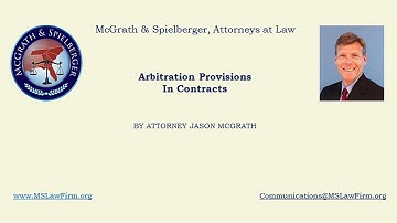 Arbitration Provisions In Contracts