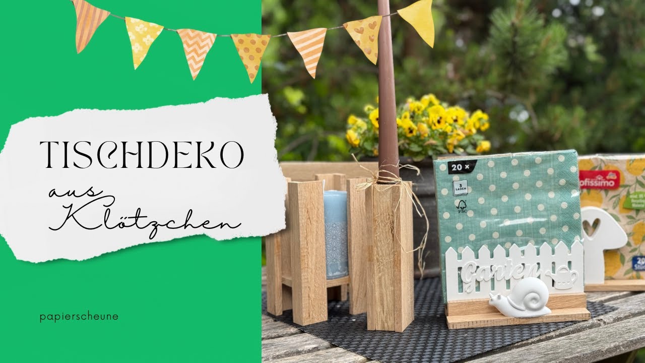 Tischdeko aus Klötzchen für den Sommer #diy #bastelanleitung #klötzchen #diyprojects #wood