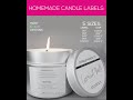 Hand Poured Soy Candle Warning/Caution Labels Template | DIY Candle Label Template Printable