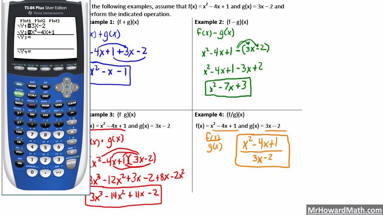 Composite Function Concepts and Calculator Tricks Pre