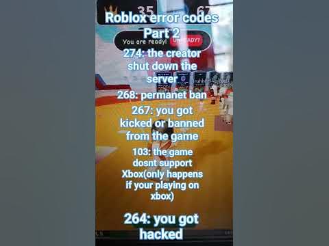 Diffrent roblox error codes and there meaning (part 2) #roblox - YouTube