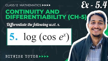 Differentiate log(cos e^x) | Derivative of log(cos^x)