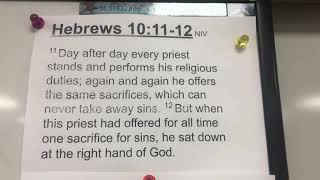 Hebrews 10:11-12 song