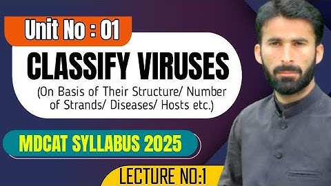 Lec 01l Classification of viruses l MDCAT biology l 2025 l Unit 01 l Acellular life