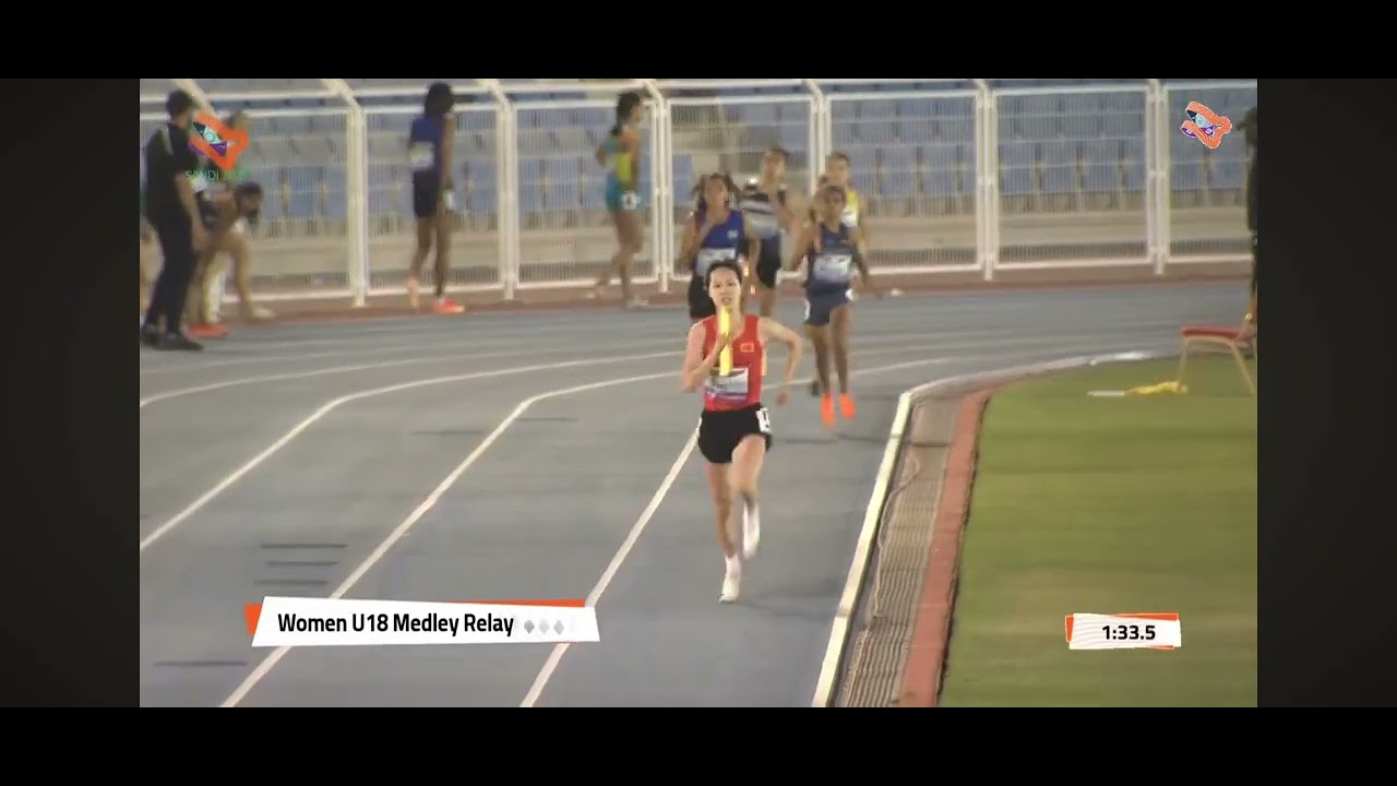 1000m medley relay final women's u18 at Asian youth athletics championships Saudi Arabia 2025