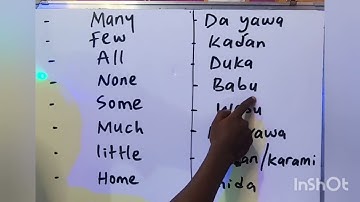 How to say:"Many, Few, All, None,.." in Hausa Language  [Full Video]
