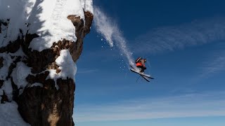 Skiing off CLIFF with GoPro  Cinematic Speed Riding Footage