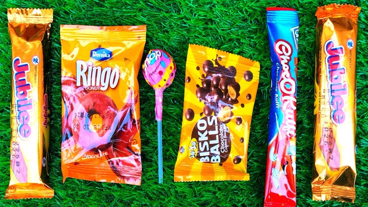 ASMR Most Popular Candys / some lots of colorful rainbow lollipop candy / unpacking chocolate eat