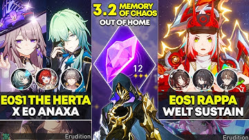 E0S1 The Herta x Anaxa & E0S1 Rappa Welt Sustain | Memory of Chaos 12 | Honkai Star Rail 3.2