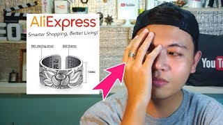 100% Real 999 Pure Silver Jewelry Lotus Flower Ring Unboxing Review from Aliexpress