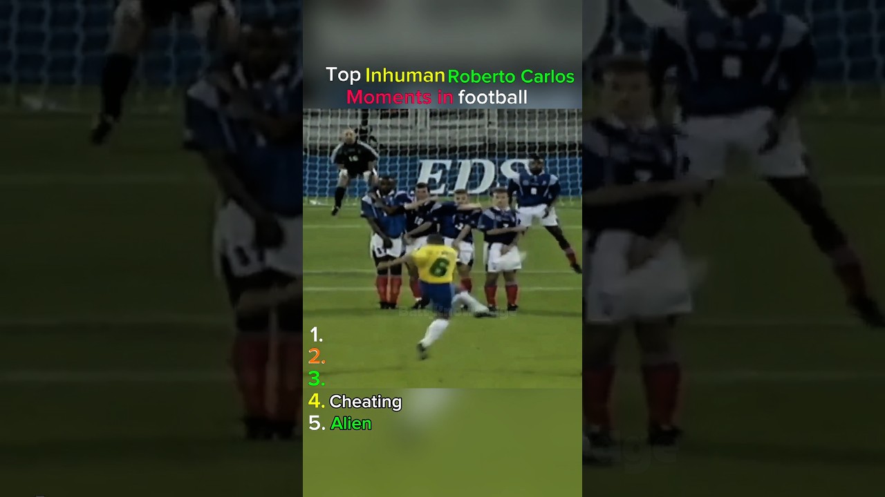 Roberto Carlos Was NOT Human 🤯🔥 Best Free Kick Ever?Funny Football moments#shorts
