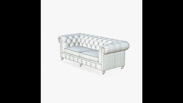 Chesterfield Sofa 3D Wireframe
