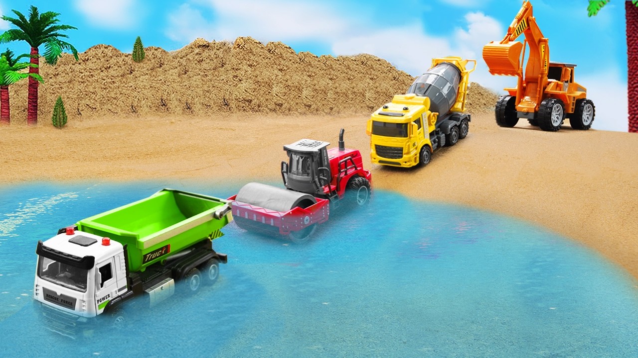 DIY Mini Tractor & JCB Making Real Concrete Road | Underground Home Pipe Science Project |