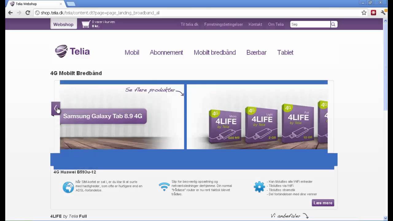 Telia guide til køb af mobilt bredbånd