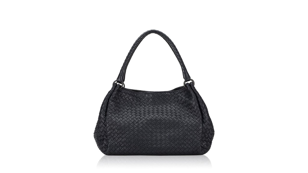 Bottega Veneta Nappa Intrecciato Parachute Bag Navy