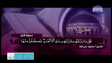 تلاوة نادرة سورة الحج الشيخ محمود على البنا