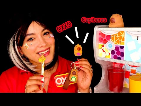 ASMR en el 😍 OXXO! Vendedora de CAPIBARAS y BEBIDAS refrescantes 🔥😱 I Ges ASMR