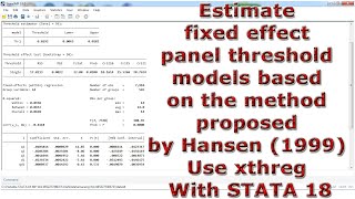 Famous Estimate fixed-effect panel threshold models based method proposed by Hansen (1999) xthreg STATA 18 Profile