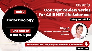 CSIR NET Day 7   - UNIT 7 Endocrinology