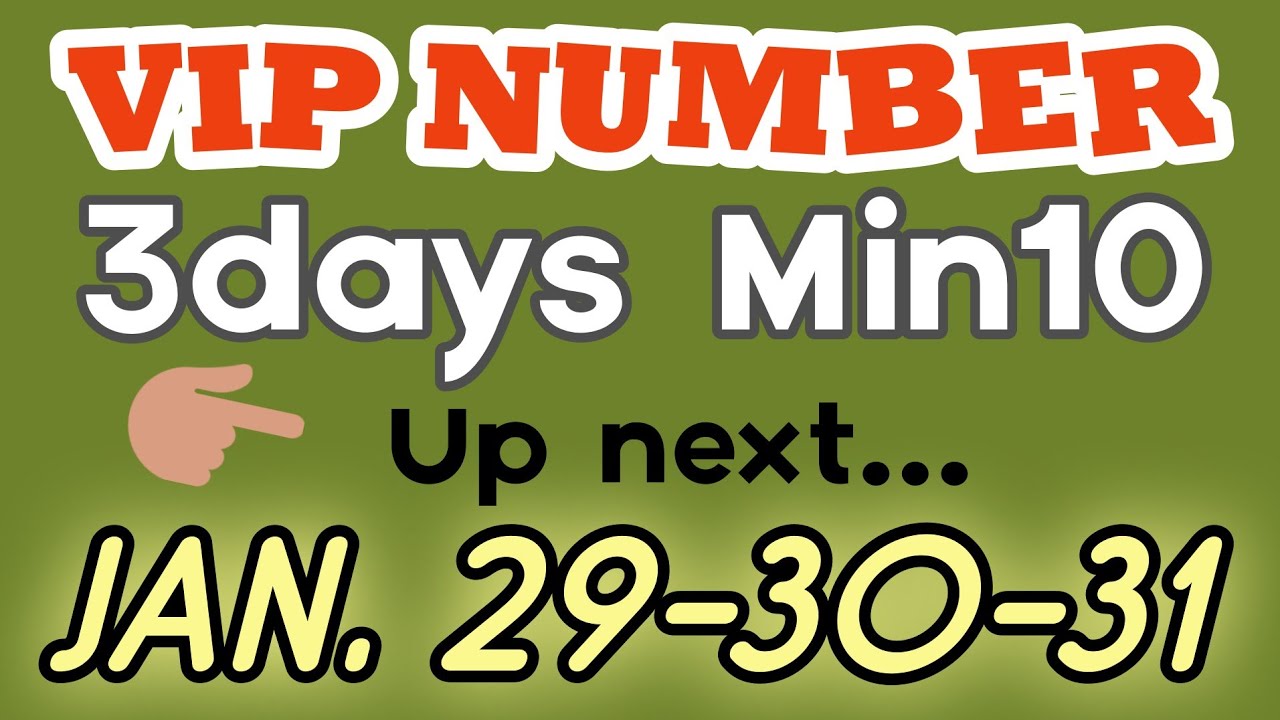 VIP NUMBER SWERTRES 3 DAYS MIN10
