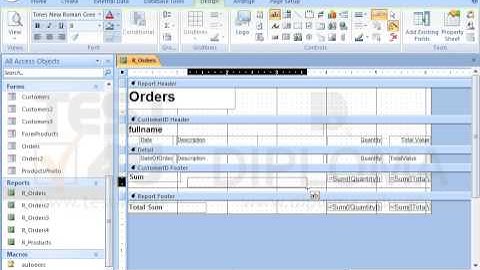 Insert a text box in the CustomerID footer section of the R_Orders report, that will display the...